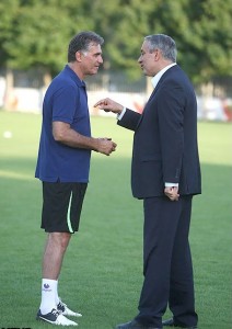 Team Melli coach Queiroz with FFIRI President Ali Kaffashian